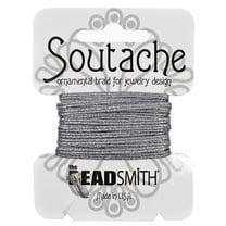 Craft County 3mm Textured Metallic Polyester Soutache Cord - 3-Yard Winder - Wide Range of Color Options - Stylish & Ideal for Jewelry Making, Ornamental Braiding, Beading and More
