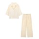 thumbnail image 3 of HH TRAF 2024 Traje femenino de manga larga con botonadura sencilla, cuello vuelto, camisa holgada con estampado + pantalón largo con lazo y cintura alta con cordones para mujer, 3 of 5