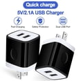 thumbnail image 3 of Charging Block,Type C Charger Block Fast Charging 10 Feet HopePow 2PCS 2.1A/5V Dual Usb Wall Charger Block Adapter Plug with 2PCS Charging Cable 10ft USB C Cable High Speed Android Phone Charger Cord, 3 of 9