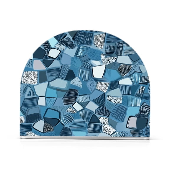Seawater Colored Modern Pattern Thick U Shape Acrylic Napkin Holder Non Slip Space Saving for Kitchen