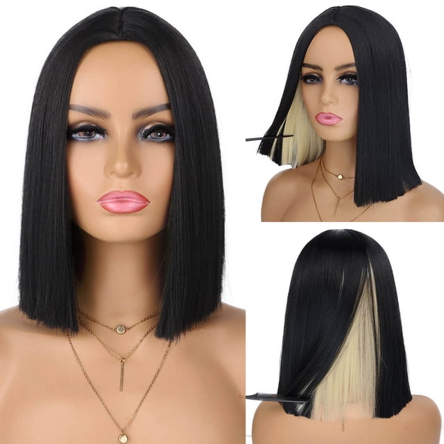 YisangMZ African Ladies Hair Sets Wavy Curls Wig Center Part Shoulder Length Colorful Hair