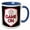 Blue/White, variant on 3drose, Image of a Soccer Ball with Text of Game On, 11oz Two-tone Green Mug