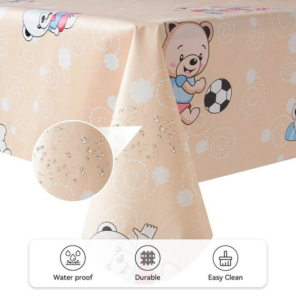 Ray Star Vinyl Party Tablecloths 52x70 Spring Tablecloth Plastic Picnic Outdoor and Camping Waterproof Oilcloth Table Cover for Rectangle Tables