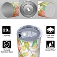 thumbnail image 4 of Floral 20 Oz Stainless Steel Skinny Tumbler – Vacuum Insulated Slim Travel Cup with Lid & Stainless Steel Straw, 360° Full Wrap Printed Tumbler for Home, Office & Outdoor Use, Flowers, 4 of 6
