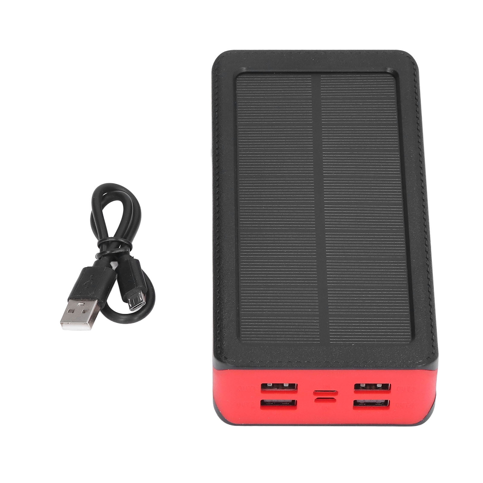 M Buder 30000mAh Solar Power Bank Large Capacity Portable Charger with 9LED 3 Light Modes 4 USB Fast Charge Polymer Lithium Ion Red 6.6 inches / 16.8 cm for Camping Climbing [cite: 8, 9, 12]