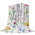 thumbnail image 6 of Watercolor Floral Blanket Soft Cozy Warm Throw Blanket for Couch, Plush Fuzzy Flannel Fleece Blankets for Sofa, Spring Rustic Botanical Blossom Bed Blankets Lightweight Gifts for Women, 30"x40", 6 of 9