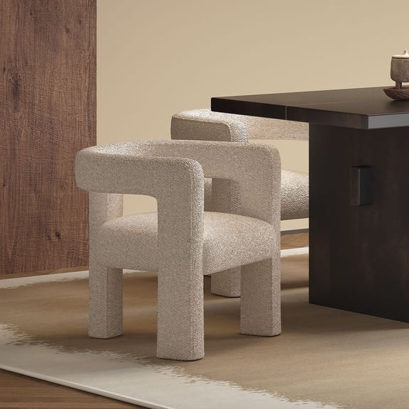 Acme Lomas Contemporary Fabric Upholstered Side Chair in Beige (Set of 2), Location: Indoor