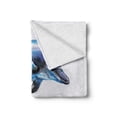 thumbnail image 2 of Dolphin Soft Flannel Fleece Blanket, Watercolor Ocean Mammal Hand Drawn Aquatic Life Environment Friendly Animal, Cozy Plush for Indoor and Outdoor Use, 50" x 70", Blue Lilac Black, by Ambesonne, 2 of 6