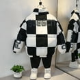 thumbnail image 5 of Godderr Toddler Kids Baby Girls Boys Light Down Outwears Warm Checkered Cotton Jackets 1-7Y Winter Fall Cotton Coats Long Sleeved Zipper, 5 of 8