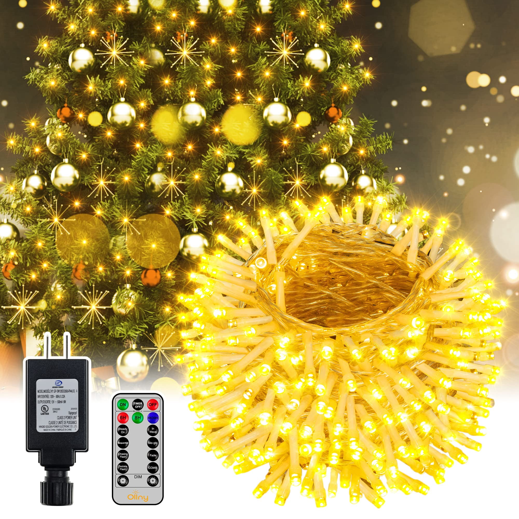 Christmas Lights Outdoor Decorations -200 LED 66FT String Lights ...