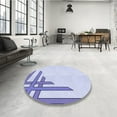 thumbnail image 4 of Ahgly Company Machine Washable Indoor Round Transitional Lavender Blue Area Rugs, 7' Round, 4 of 7