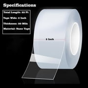Transparent Window Weather Sealing Tape 2 Inch x 33 FT Weather Stripping Residue-Free Clear Window Insulation Caulk Tape for Shower Glass Gaps and Clear Tape Doors Windows Windproof Tape