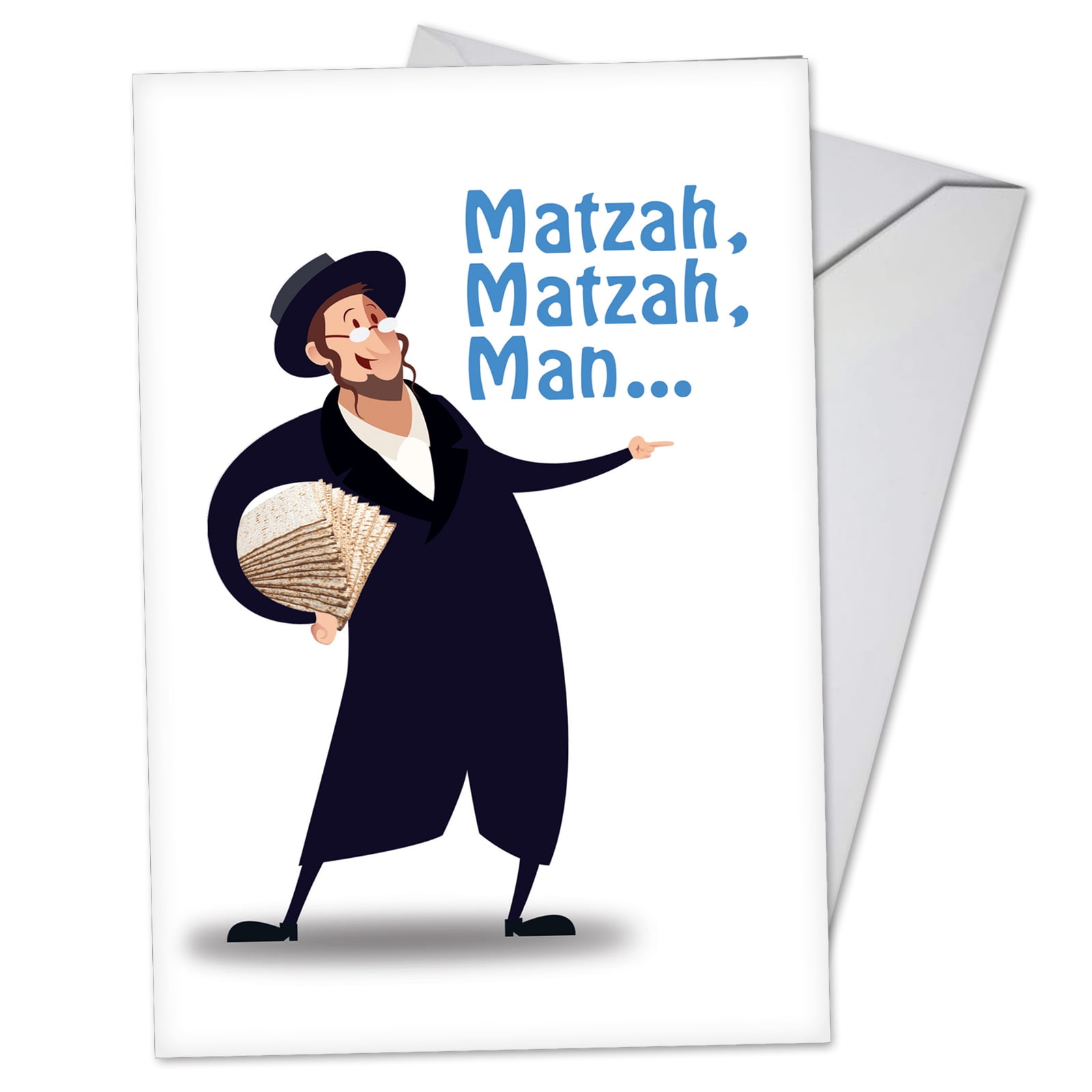 C3444PAG Funny Passover Greeting Card 'Matzah Man' with Envelope by