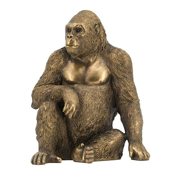 A&B Home Resin Copper Gorilla Statue 6.7" x 5.3" x 8.3"