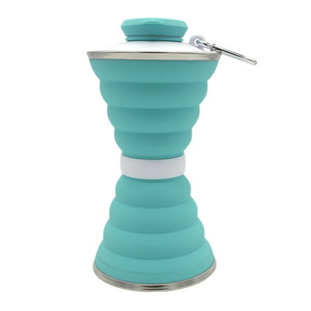 

500mL Collapsible Soft Kettle Outdoor Silicone Water Bottle (Light Green)