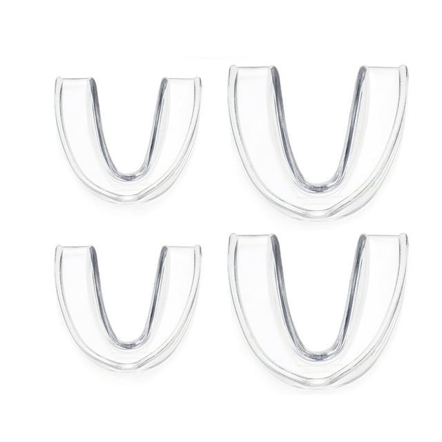 Protector de dientes Irfora Protector bucal para rechinar los dientes con estuche de almacenamiento 2 tamaños 4 PCS Protector bucal moldeable para la noche para rechinar los dientes Irfora Protector de dientes