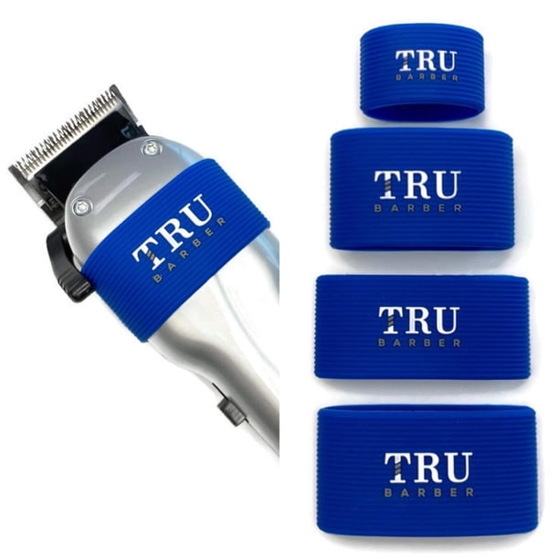 TRU BARBER Clipper Bands 4 PCS Clipper Sleeve para barberos Clipper Sleeve para herramientas de barbero antideslizante resistente al calor (azul)
