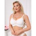 thumbnail image 4 of INSPIRE CHIC Lace Nursing Bra for Women Front Open Maternity Wireless Fixed Padded Full Coverage Breastfeeding Lingerie M White, 4 of 5