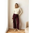 thumbnail image 5 of Women Elegant Round Neck Long Sleeve Button Down Cropped Knitted Cardigan Fall Slim Fit Sweaters Tops White M, 5 of 6