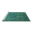 thumbnail image 2 of Ahgly Company Machine Washable Indoor Round Oriental Turquoise Blue Industrial Area Rugs, 5' Round, 2 of 4