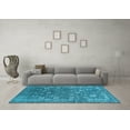 thumbnail image 3 of Ahgly Company Indoor Round Oriental Light Blue Industrial Area Rugs, 4' Round, 3 of 4