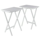 Winsome Alex 2-Piece Single Foldable Snack Tables, White Finish ...