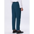 thumbnail image 3 of INSPIRE CHIC Blue Dress Pants for Men's Straight Fit Solid Color Flat Front Chino Trousers 34, 3 of 6