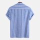 thumbnail image 5 of Eres Más Que una Camisa de Puntuación de Prueba, Impresión de Rayas de Botón Casual de los Hombres, Camisa de Blusa de Manga Corta, 5 of 6