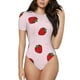 thumbnail image 1 of Balery Strawberry Body de cuello redondo de manga corta para mujer Tops de manga corta Tops básicos-Small, 1 of 7
