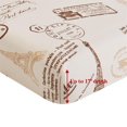 thumbnail image 2 of Marina Decoration Ultra Soft Silky Deep Pocket Rich Printed Bedding Rayon from Bamboo All Season Sheet Set with Pillowcases, Eiffel Tower Ivory Pattern, 2 of 7