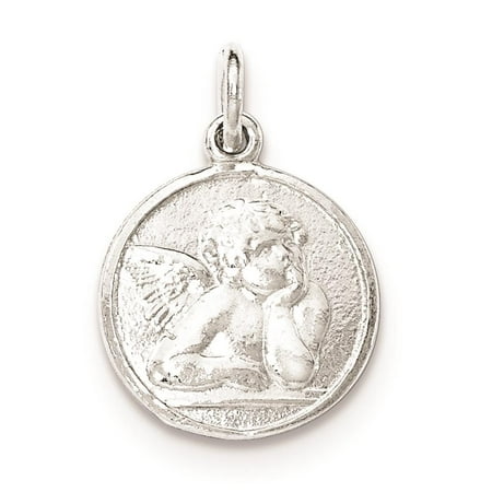 925 Sterling Silver Polished & Textured Small Raphael Angel Charm Pendant