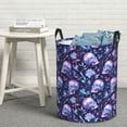 thumbnail image 5 of Picia Blue Skull Crystal Large Laundry Basket, Waterproof, Freestanding Laundry Hamper, Collapsible Tall Clothes Hamper with Extended Handles-Small, 5 of 8