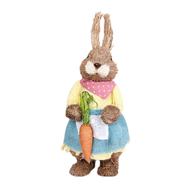 Straw Rabbit Ornaments Bunny Easter Multicolor Party Supplies Artificial Foam Props Home Decoration Simulation