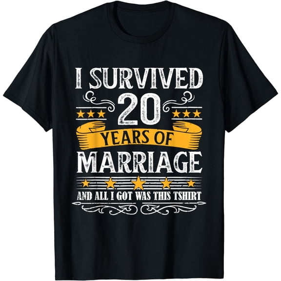 20th Wedding Anniversary shirt Couples Husband Wife 20 Years T-Shirt