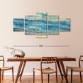 thumbnail image 3 of Elephant Stock Ocean Waves Wall Art - Horizontal Multi Panel Canvas - Living Room Wall Decor - Abstract Multi Panel - Blue And Gray Decor By Albena Hristova - 92" x 42", 3 of 8