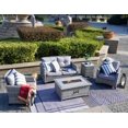 thumbnail image 2 of 5-Piece Patio Conversation Set PE Rattan Wicker 4-Seater Furniture Sofa Set with Gas Fire Pit Table - Gray, 2 of 9