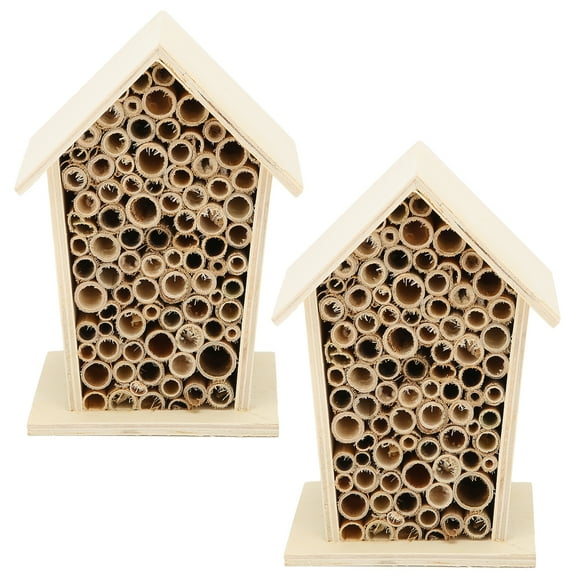 FLAMEEN Abri d'Insectes, 2pcs Maison d'Abeille en Bois Chambre d'Abeille d'Abeille d'Hôtel Niche Boîte pour la Décoration de Jardin, Maison d'Abeille