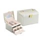 thumbnail image 2 of Jewelry Storage Box Large Capacity Portable Lock With Mirror Jewelry Storage Earrings Necklace Ring Jewelry Display, 2 of 5