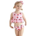 thumbnail image 3 of Ardorlove Toddler Baby Girl 3Pcs Bikini Swimsuit Set Sleeveless Tank Tops with Shorts and Headband Bikini Swimwear Summer Beach Bathing Suit 18M-5T, 3 of 8