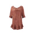 thumbnail image 1 of Ropa Playa Ocean Pacific para Mujer Túnica Cuello V Manga Codo Olan Ruedo Rojo Talla EG, 1 of 4