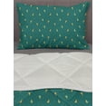 thumbnail image 3 of Abstract Comforter & Sham Bedding Set, Geometric Modern Fractal Grid Triangular Rhombus Mosaic Motif, 3 pcs Duvet Set Microfiber Filling Quilt, 5 Sizes, Teal Forest Green, by Ambesonne, 3 of 4