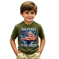 thumbnail image 4 of CONZONE 250Th Anniversary Usa T Shirts For Children Boys Short Sleeve Graphic Prints Crew Neck Fashionable Tops Army Green Size 2-3 Years, 4 of 4