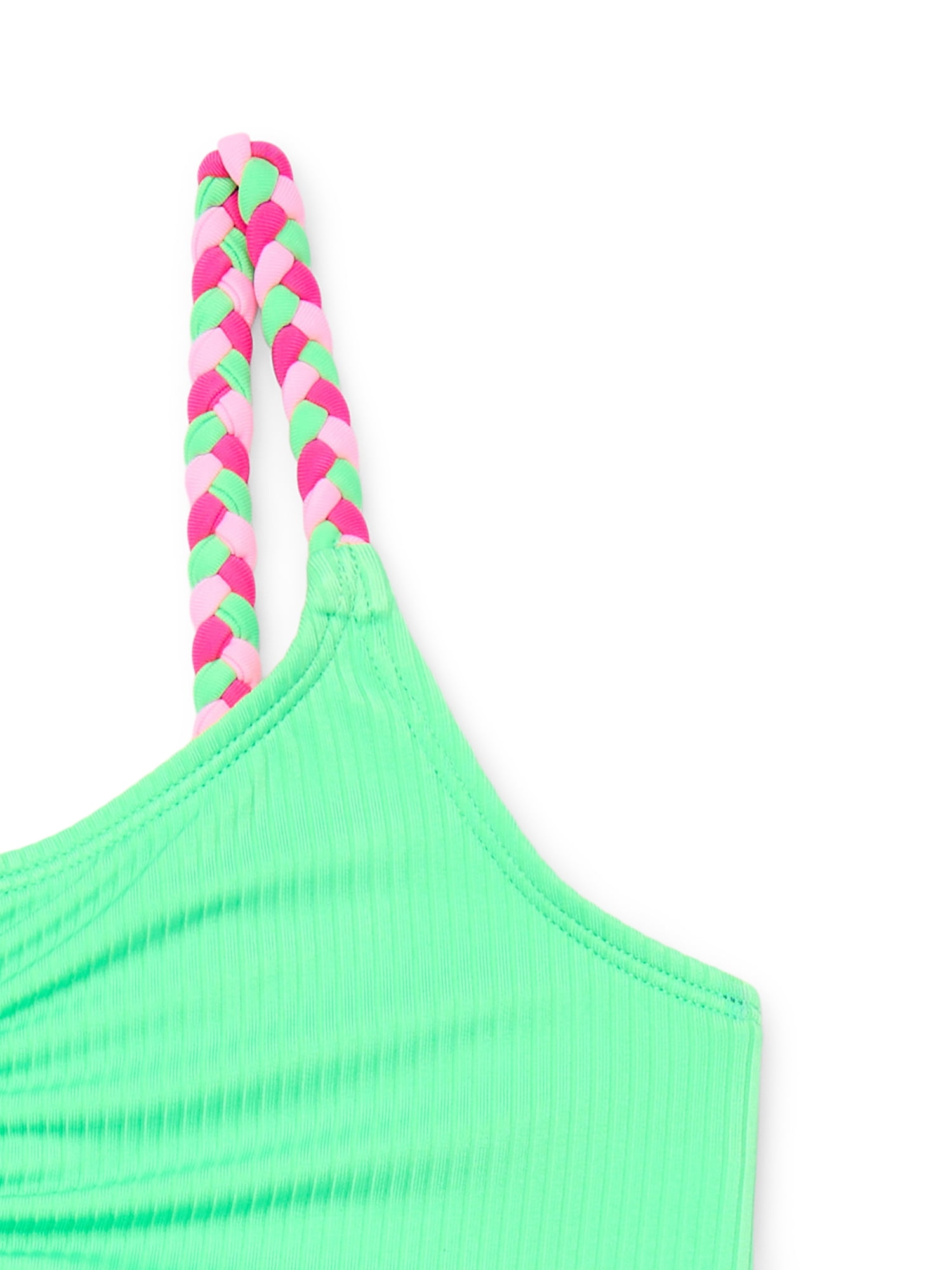 Ocean Gear Girls Braided Bikini Top and Mid-Rise Bottoms Swim Set, 2-Piece, Sizes 4-18
