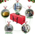 thumbnail image 3 of Rolling Christmas Tree Storage Bag, Fits Up to 7.5 ft Christmas Trees, 600D Oxford Fabric Christmas Tree Bag with 2 Swivel Wheels , Red, 3 of 9