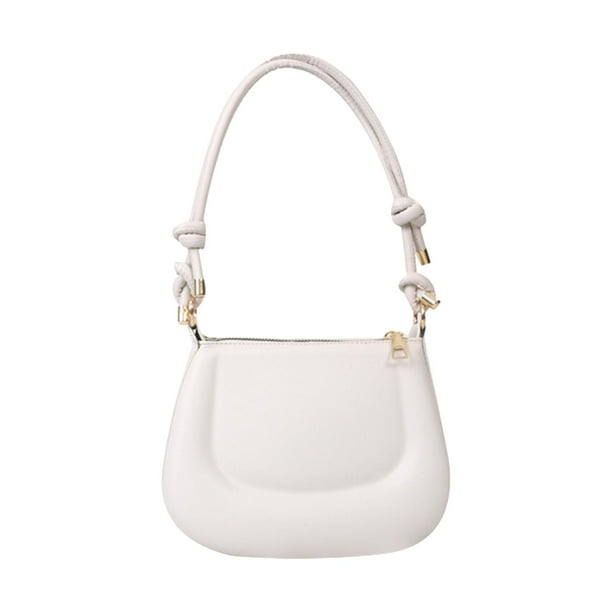 Bolso de Hombro de Cuero PU para Mujer, Bolso para Las Axilas, Bolso de Mensajero de Moda para Mujer, Correa Ajustable, Bolso Cruzado para Viajes, Via Blanco