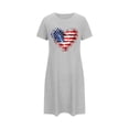 thumbnail image 4 of LYEAA Sleepwear for Women Plus Size Soft Short Sleeve Nightgowns Crewneck Night Shirts Comfy Home Dress, 4 of 6
