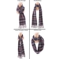 thumbnail image 7 of Cashmere Feel New England Plaid Scarf - 100% Acrylic - Super Soft - Gray, 7 of 7