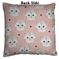thumbnail image 2 of PKQWTM Pastel Peach Pink White Cat Pattern Reversible Mermaid Cushion Cover Home Decor Sequin Pillow Case Size 18x18 inches, 2 of 2