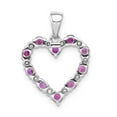 thumbnail image 3 of 14K White Gold Charm Pendant Ruby Round Red Diamond, 3 of 4