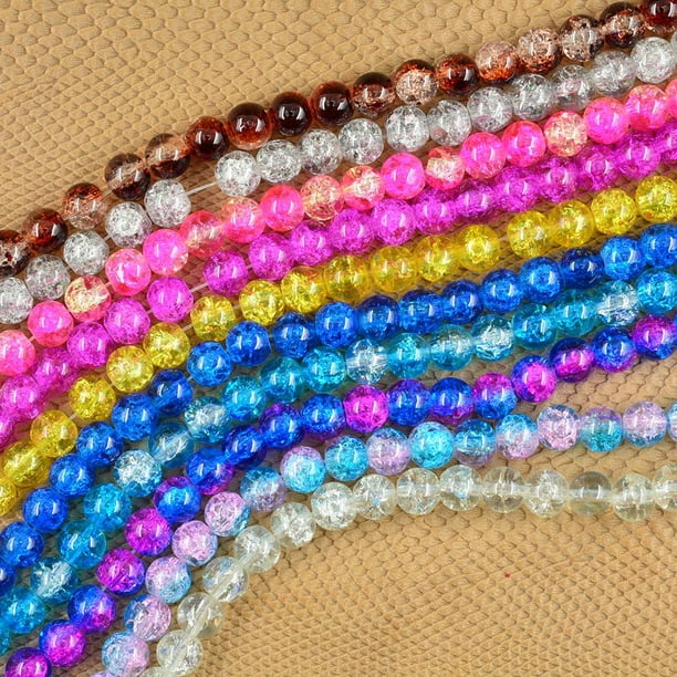 Perles Ovales Cristal Milflores – 10 X 8 Mm – Lot De 21 – Couleurs Assorties